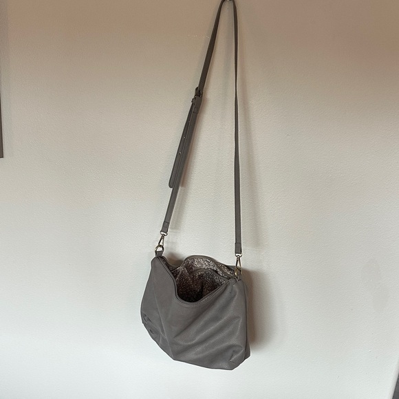 Handbags - Pebbled Crossbody Bag in Stone Grey